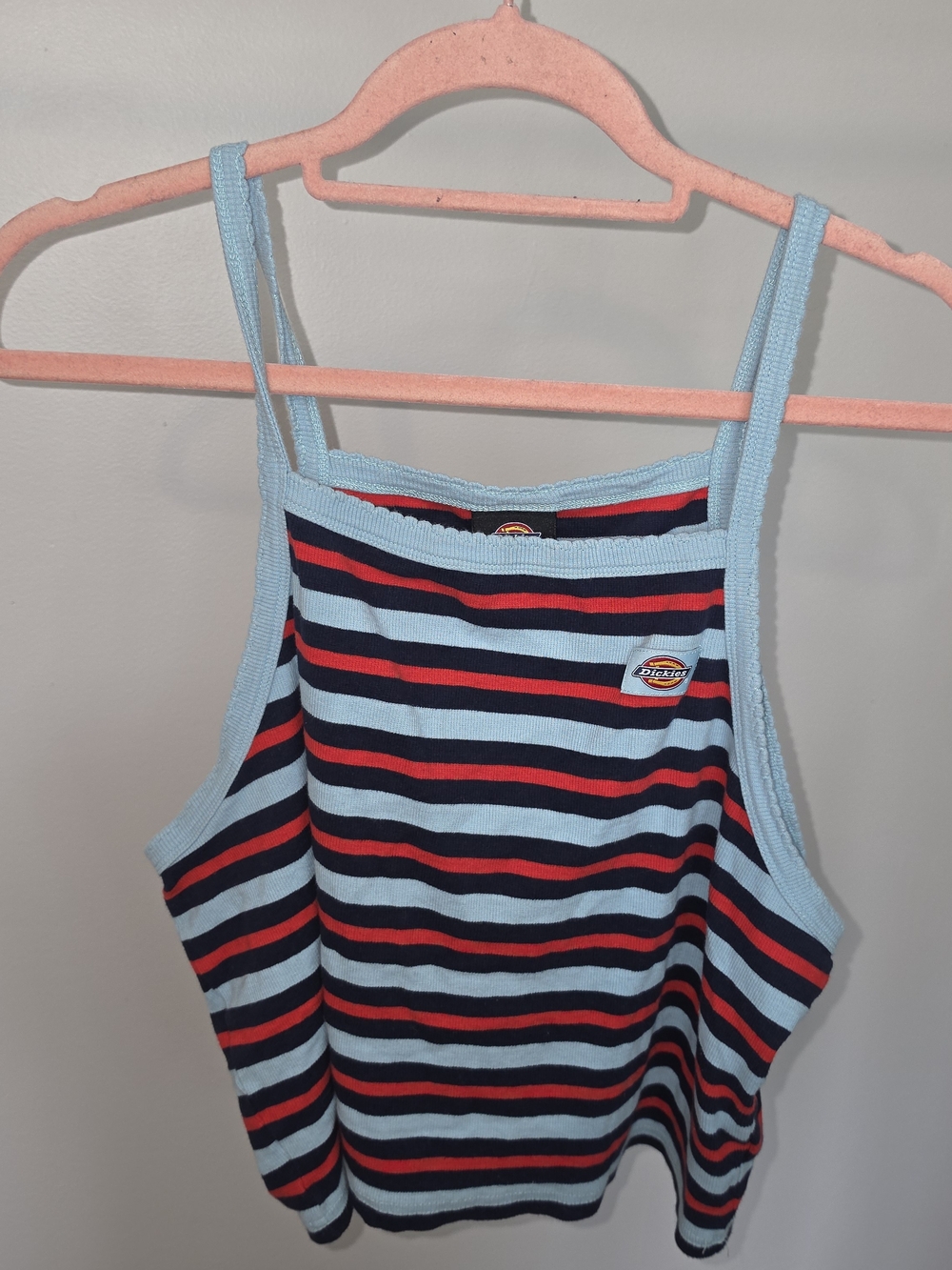 Dickies Light Blue, Navy & Red Striped Tank One-Piece